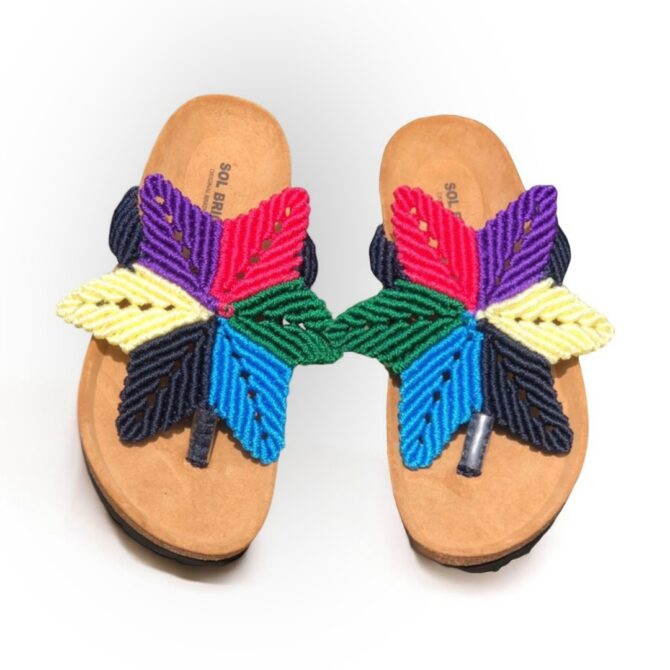 Macrame Slipper Flower (Multi-Colored)