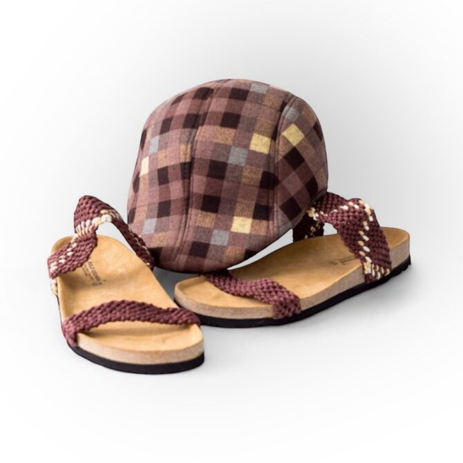 Macrame Sandals & Hat (Brown)